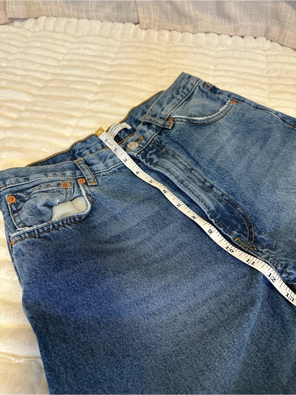 Zara Blue Jeans with Faux Fur Cuff - Picture 11 of 11